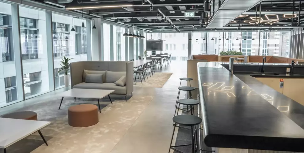 Coworking area and breakout space in HubHub