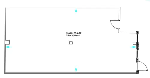 Floor plan of full time office workspace in Fuel Tank Workspace