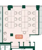 Floor plan of full time office workspace in Chiswick Works