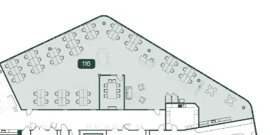 Floor plan of full time office workspace in X+Why Manchester 