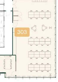 Floor plan of full time office workspace in X+Why 103 Colmore Row