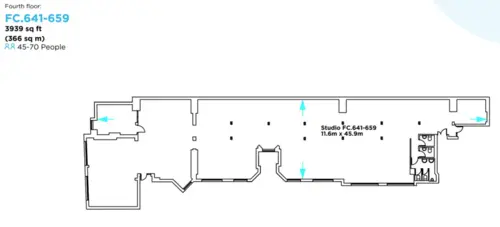 Floor plan of full time office workspace in Salisbury House