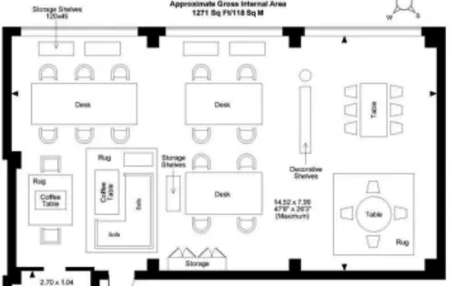 Floor plan of full time office workspace in The Binary