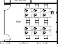 Floor plan of full time office workspace in Industrious 30 Crown Place