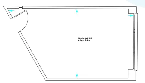 Floor plan of full time office workspace in Westbourne Studios