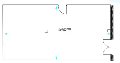 Floor plan of full time office workspace in Fuel Tank Workspace