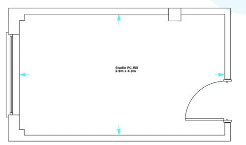 Floor plan of full time office workspace in The Light Box