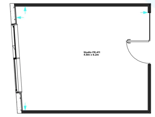 Floor plan of full time office workspace in The Frames