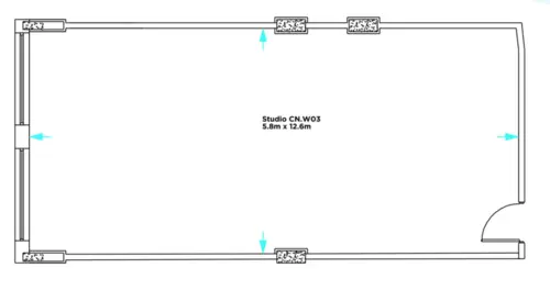 Floor plan of full time office workspace in Canalot studios
