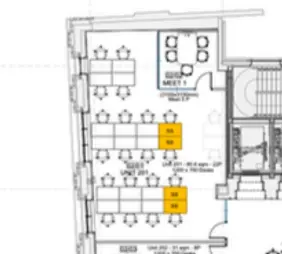 Floor plan of full time office workspace in Industrious 77 Coleman St