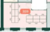 Floor plan of full time office workspace in X And Why Arding & Hobbs