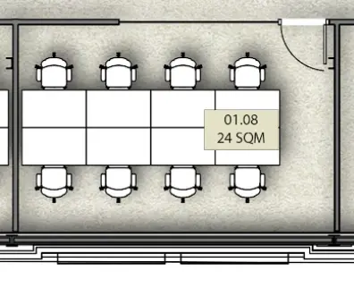 Floor plan of full time office workspace in The Gatehouse