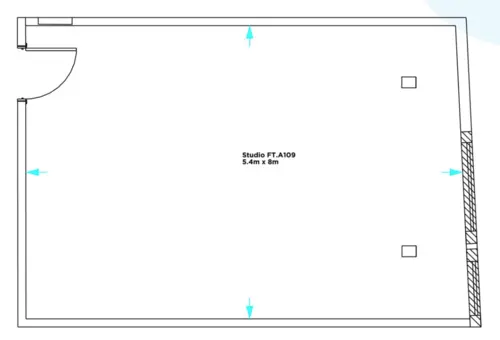 Floor plan of full time office workspace in Fuel Tank Workspace