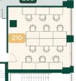 Floor plan of full time office workspace in Chiswick Works