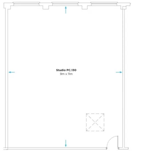 Floor plan of full time office workspace in The Light Box
