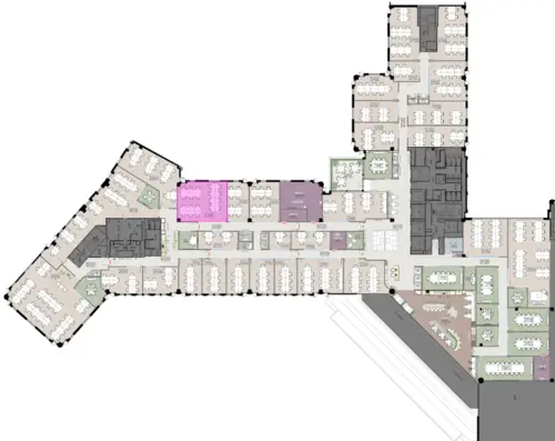 Floor plan of full time office workspace in St Paul's