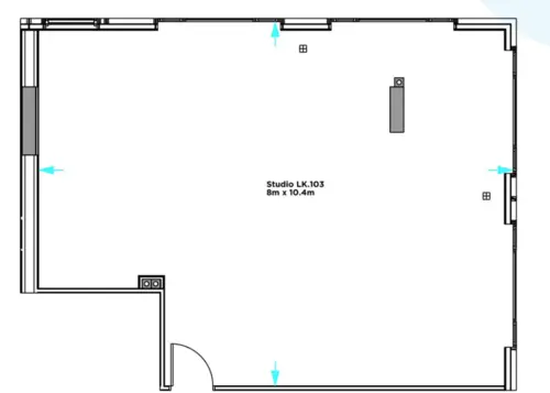 Floor plan of full time office workspace in Lock Studios