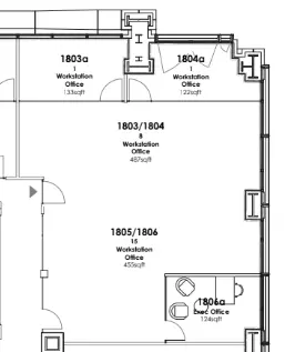 Floor plan of full time office workspace in Elementa 110 Bishopsgate