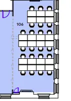 Floor plan of full time office workspace in Walworth Town Hall.