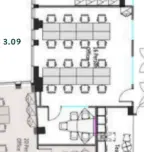 Floor plan of full time office workspace in Industrious 24 Chiswell Street