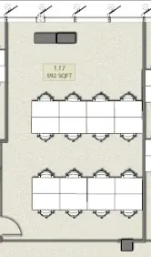 Floor plan of full time office workspace in Studio Y