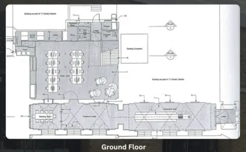 Floor plan of full time office workspace in 11 Cavalry Square