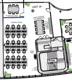 Floor plan of full time office workspace in The Ark Hammersmith