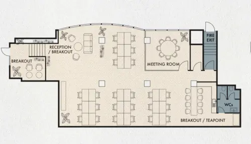 Floor plan of full time office workspace in Beem: The Clove Building
