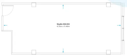 Floor plan of full time office workspace in Screen Works