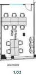 Floor plan of full time office workspace in Industrious 24 Chiswell Street