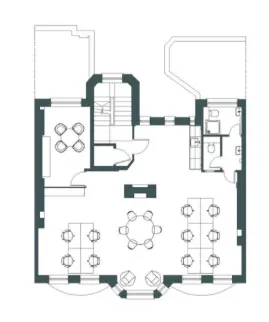 Floor plan of full time office workspace in Colliers 3-5 Duke Street