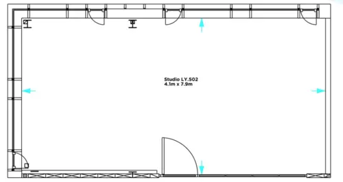 Floor plan of full time office workspace in Leroy House