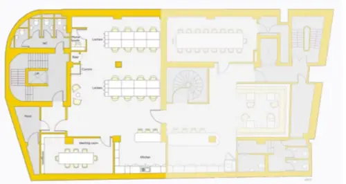 Floor plan of full time office workspace in Situu 19 Wells Street