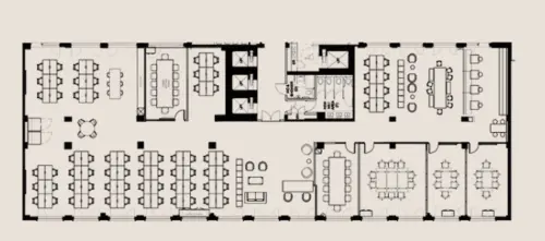 Floor plan of full time office workspace in Lynton House