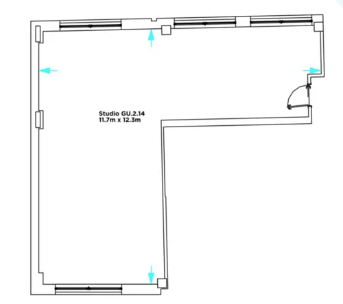 Floor plan of full time office workspace in Grand Union Studios