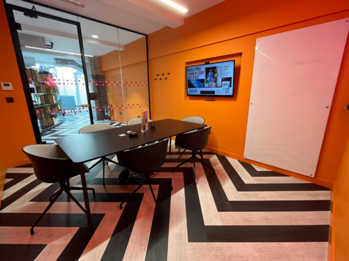 Meeting room at Huckletree Ancoats, Manchester