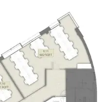 Floor plan of full time office workspace in Space Made 10 St Bride Street
