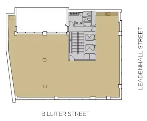 Floor plan of full time office workspace in Sub800 36 Leadenhall Street
