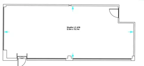 Floor plan of full time office workspace in Leroy House