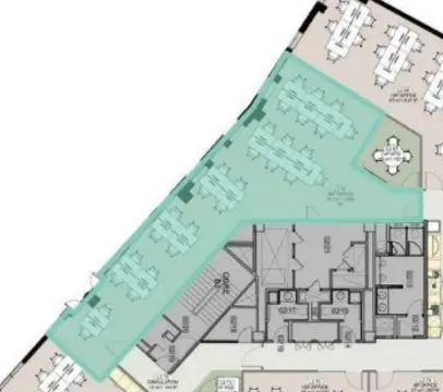 Floor plan of full time office workspace in St Paul's