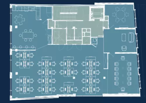 Floor plan of full time office workspace in Idol Lane