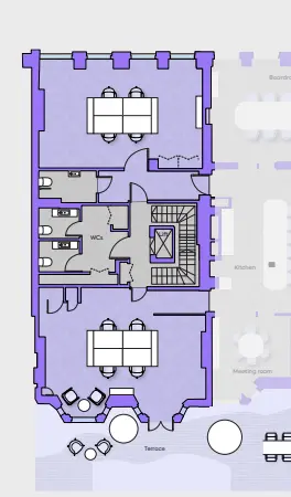 Floor plan of full time office workspace in Gpe 170 Piccadilly