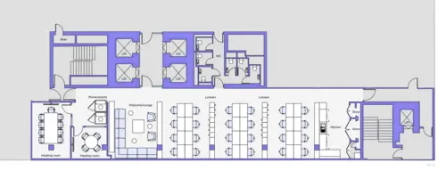 Floor plan of full time office workspace in City Tower