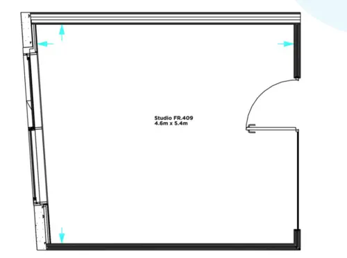 Floor plan of full time office workspace in The Frames