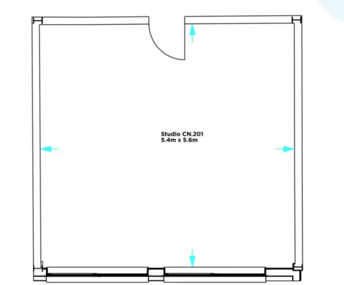 Floor plan of full time office workspace in Canalot studios