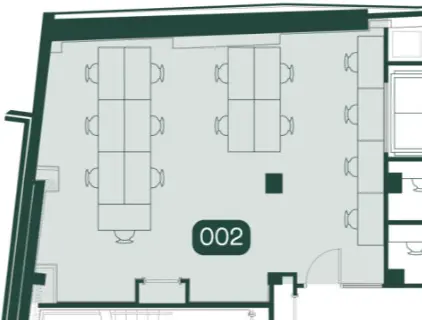 Floor plan of full time office workspace in X+Why The Fulwood