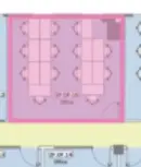 Floor plan of full time office workspace in Runway East Bath