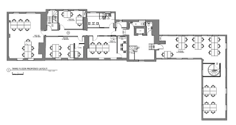 Floor plan of full time office workspace in Creo London Bridge 