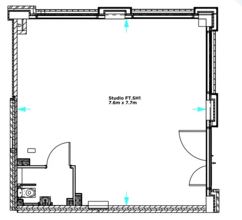 Floor plan of full time office workspace in Fuel Tank Workspace
