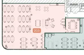 Floor plan of full time office workspace in X+Why Manchester 